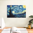 thumbnail image 3 of Elephant Stock Starry Night Wall Art - Horizontal Canvas Wall Art - Living Room Wall Decor - Nature Canvas - Yellow And Blue Decor By Vincent Van Gogh - 12" x 8", 3 of 8
