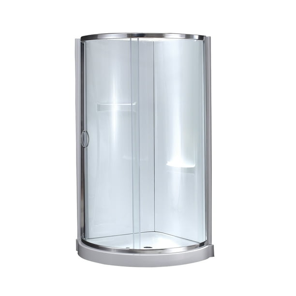 Ove Decors Breeze 32 in x 32 in x 77 in H Curved Corner Shower Kit with