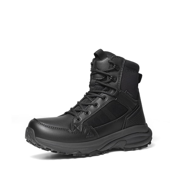 NORTIV 8 Men’s 8-Inch Tactical Work Boots, Lightweight Breathable Military Combat Boots with Side Zipper, Cushioned, for Hiking, Work & Motorcycle