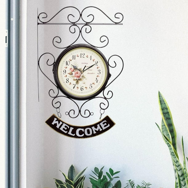 Reloj de pared nórdico de doble cara, creativo, clásico