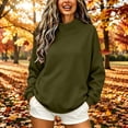 thumbnail image 3 of DISKEBUISS Women's Mock Neck Sweatshirt Long Sleeve Loose Casual Pullover for Fall Winter Basic Tops, 3 of 7