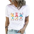 thumbnail image 1 of Ichuanyi Womens Swimsuits Clearance Women Crewneck T Shirts Easter Rabbit Print Tees Short Sleeve T Shirt Blouse Tops Ichuanyi Ichuanyi, 1 of 9