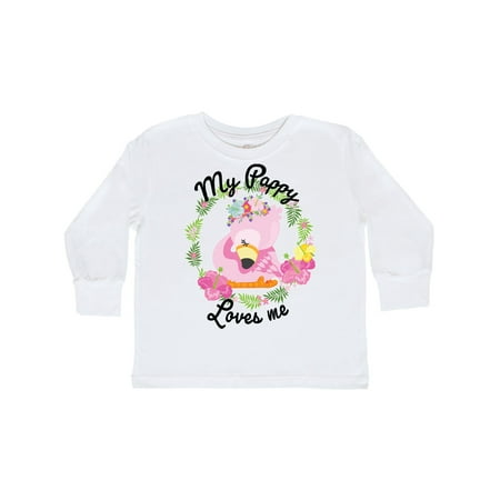 

Inktastic Baby Flamingo My Pappy Loves Me with Flower Wreath Gift Toddler Boy or Toddler Girl Long Sleeve T-Shirt