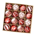 thumbnail image 4 of 16 piezas de adornos navideños de bolas colgantes, manualidades, colgantes, decoraciones navideñas para Acción de y festividades. Rojo Blanco, 4 of 8
