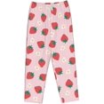 thumbnail image 7 of PISONIC Strawberry Flowers Printed Women's Pajama Pants, Comfy Pajama Bottoms With Pockets&Drawstring, 7 of 7