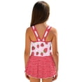 thumbnail image 2 of FOR U DESIGNS Girls' Sleeveless One-Piece Swimsuit Quick Dry Tank Bathing Suit Swimwear with Short Bathing Suit for Kids, Strawberry, 2 of 7