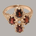 thumbnail image 5 of LBG British Made 10k Rose Gold Natural Diamond & Garnet Womens Anniversary Ring - 33 size options - Size 6.75, 5 of 6