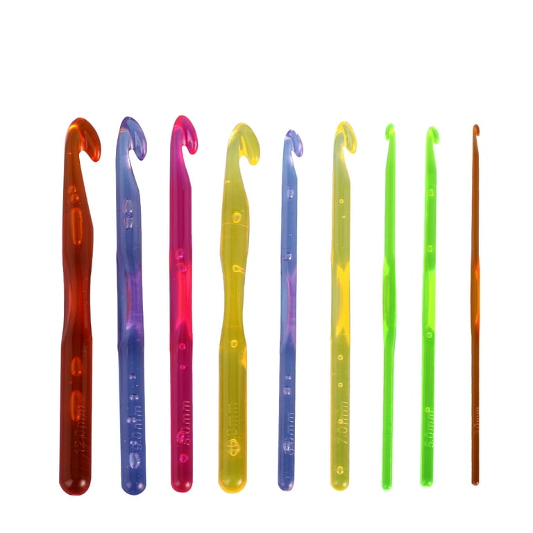 9pcs Assorted Single-head Plastic Crochet Hooks Knitting Needles in Different  Sizes (3.0mm to 12.0mm) 