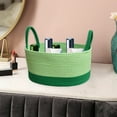 thumbnail image 4 of Yonrjhukm Desktop Storage Basket, Woven Cotton Thread Storage Basket for Organizing Toys, Books, and Household Items, Elegant Decorative Basket with Portable Handle and Durable Design, 4 of 7