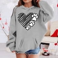 thumbnail image 2 of Toddler Girls Heart Sweatshirts Valentine Sweatshirt Crewneck Long Sleeve Kids Girls Heart Shirts Tops Girls Sweatshirts Grey 4 Y-5 Y, 2 of 4