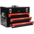 thumbnail image 5 of 20" Portable 3 Drawer Steel Toolbox, 4 Layers of Tools with Metal Latches, with Top Storage Tray and Carrying Handle, Multi-Function Tool Storage for Garage, Home,or Workbench, 5 of 7