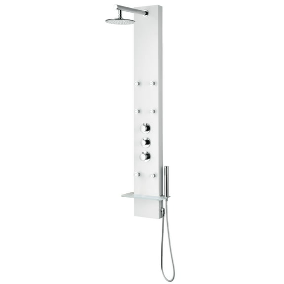 Anzzi Sp-Az8088 Panther Thermostatic And Pressure Balanced Shower Panel - White