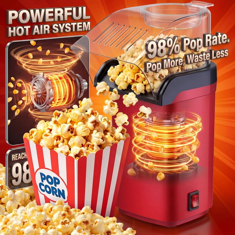Ambler 1200W Electric Hot Air Popcorn Maker photo 7