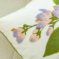 thumbnail image 3 of Flower Embroidered Throw Pillow Covers, Farmhouse Decorative Square Floral Accent Cushion Covers, Lumbar Pillow for Sofa Living Room Bedroom Home Decor Art 18 x 18 Inch, 3 of 5