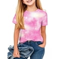 thumbnail image 4 of Zpanxa T-Shirts Athlétiques pour Filles Imprimé Étoile Col Rond Manches Courtes Haut Décontracté Polyester Spandex 3 Ans, 4 of 7