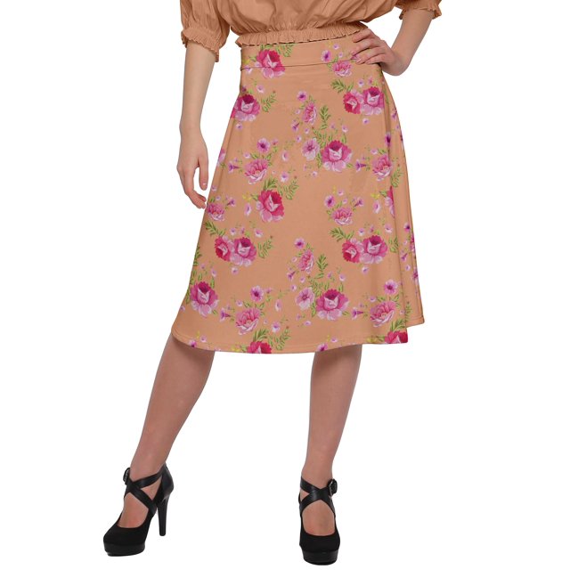 Moomaya Jupe Imprimée pour Femmes Poly Spandex Tenue Décontractée Été Jupe pour Filles