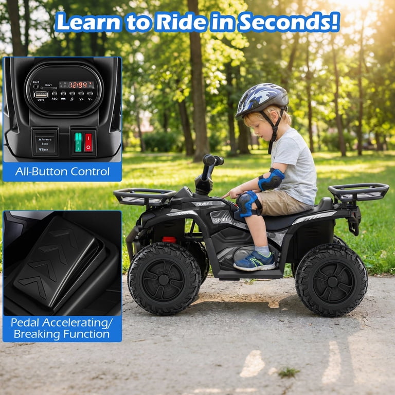 24V Electric ATV Quad with LED Lights and Storage photo 5