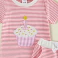 thumbnail image 4 of Boys' 2-Piece Summer Outfit 6-12 Months 12-24 Months 2t 3t 4t 5t 6t 7t Children Short Sleeve Graphic T-Shirt And Cargo Shorts Set(Pink,6-12 Months), 4 of 4