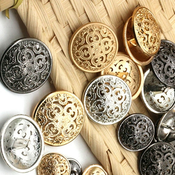 LABSERRON 30Pcs 18Mm Metal Buttons for Clothes Fashion Silver Handcraft Enthusiasts Decorative DIY Sewing Black