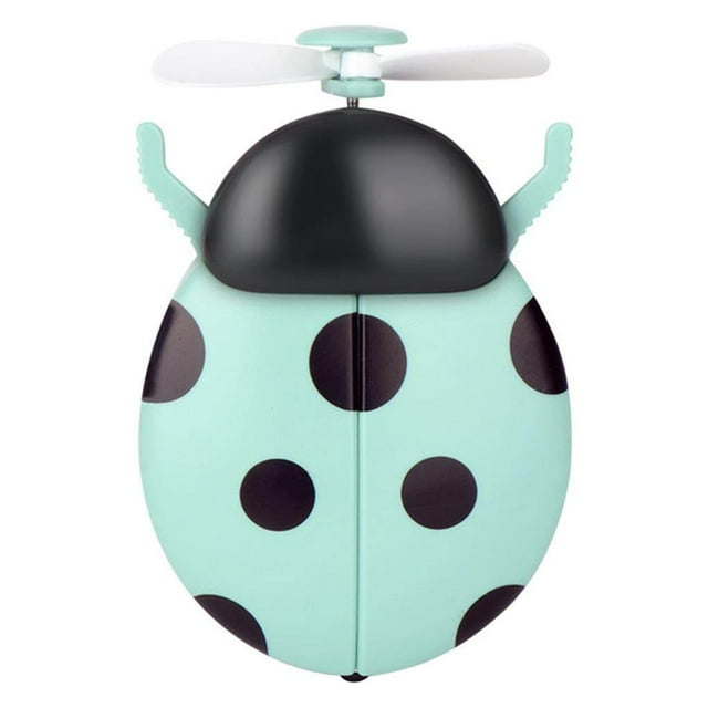 Ladybug Mini Fan LED Mirror Light USB Rechargeable Ladybug Mini Fan LED Portable Makeup Hand Mirror