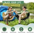 thumbnail image 4 of 2 Pack Compact Camping Chairs Portable Folding for Outside with Carry Bag Lightweight Moon Chairs for Travel Picnic Hiking Beach Fishing, 600D Oxford, Supports 330lbs(Khaki, Black), 4 of 14