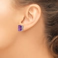 thumbnail image 3 of Auriga Fine Jewelry 14K White Gold Emerald-cut Amethyst Stud Earrings for Women (L- 0.48 inch, W- 0.4 inch), 3 of 6