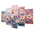 thumbnail image 2 of Designart "Cherry Blossom Harmony Pink and Blue II" Floral Metal Wall Art Set, 2 of 5