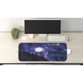 thumbnail image 2 of Moon Computer Mouse Pad, Northern Imagery Aurora Borealis Wolf Forest Starry Night, Rectangle Non-Slip Rubber Mousepad Large, 31" x 12" Gaming Size, Indigo Aqua Magenta, by Ambesonne, 2 of 2