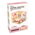 thumbnail image 7 of Rolife DIY Miniature Dollhouse Super Creator Lovely Pink Bedroom Plastic Building Set Toys Playset Gifts for Teens Adults, 7 of 7