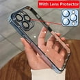 thumbnail image 2 of iPhone 15 14 13 12 11 Pro Max Plus Ultra-Clear Shockproof Silicone Case - Candy-Colored Plated Edges, Anti-Impact Protection for Everyday Use, 2 of 5