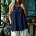 thumbnail image 6 of Yutgune Women's Loose Fit Linen Cotton Tank Top Scoop Neck Sleeveless Casual Tunic Shirt with Pockets, 6 of 7
