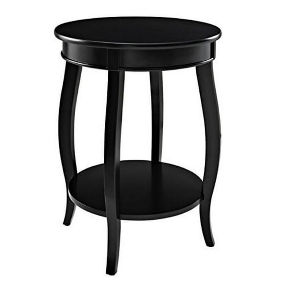 powell furniture round table with shelf, black