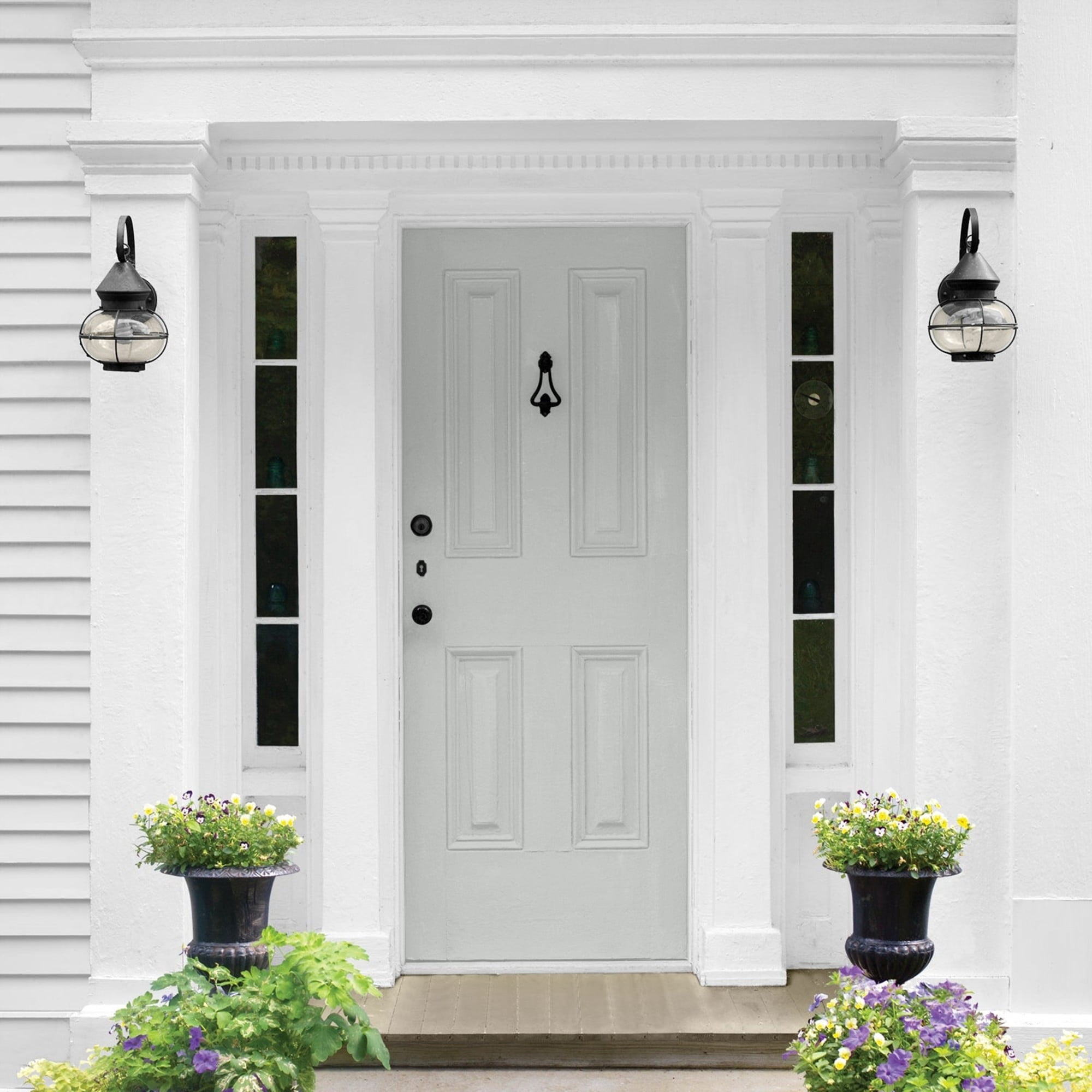 Glidden One Coat Solitary State / Gray Semi-Gloss Exterior Paint with Primer, 5 Gallon