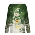 thumbnail image 4 of Christmas Shirts for Women Long Sleeve Tops Fashion Casual V Neck Snowman Print Villus Collar Holiday Graphic Tees Blouses, 4 of 5