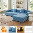 thumbnail image 2 of SHANNA Stretch Sectional Couch Covers Non Slip L Shaped Sofa Slipcover with Elastic Bottom Washable Couch Protector with 2 Pillowcases (Lake Blue, 3+3 Seater), 2 of 12