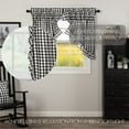 thumbnail image 2 of VHC Brands Annie Buffalo Check Cotton Farmhouse Kitchen Curtains Rod Pocket Drawstring Ties Ruffling Prairie Swag Pair, Black Country, 2 of 8