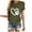 Olive Green, variant on WREESH Womens Fashion T-Shirts Valentine's Day Causal Round Neck Heart Printing Blouse Short Sleeve T-Shirt Summer Tops Pullover Red