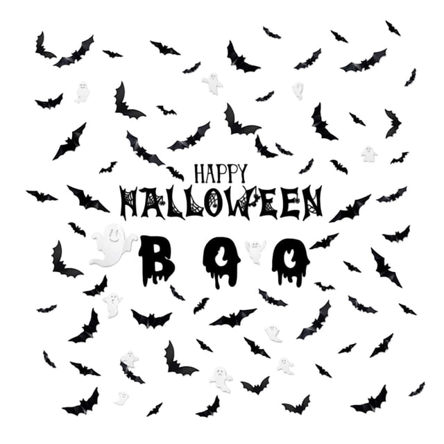 Halloween Wall 3D Cute Stickers for Window Home Decorations Self Decals Indoor Party