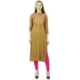 thumbnail image 2 of Phagun Womens Rayon Straight Tunic Kurta Open Front Kurti Mandarin Collar Indian Top, 2 of 9
