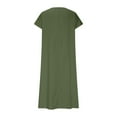 thumbnail image 6 of Linen Casual Dresses for Women Flowy V Neck Short Sleeve 2025 Maxi Dress Lightweight Summer Beach Vacation Clothes, Limited Time Under 10 Dollars, 6 of 6
