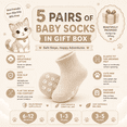 thumbnail image 4 of Red Mandarin Toddler Grip Socks 1-3 Years, 5 Pairs Unisex Gift Set, Non-Slip Cotton Socks with Grippers for Boys & Girls, 4 of 12