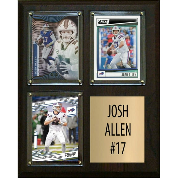 Josh Allen 3 Card Plaque Donruss Fleer Topps 2023 2024