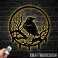 thumbnail image 4 of Craftnamesign Custom Raven Metal Key Holder, Crow Moon Decor, Metal Coat Rack, Metal Key Hanger, 4 of 5