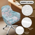 thumbnail image 5 of Xixirimido Cherry Blossom Blue Pattern Swivel Office Armrest Chair Covers Stretch Dining Chair Cover, Mid-Back Desk Chair Slipcover Removable Accent Armchair Protector, 5 of 7