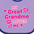 thumbnail image 4 of Inktastic Valentine's Day My Great Grandma Loves Me Hearts and Lips Boys or Girls Baby Bib, 4 of 4