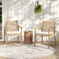 thumbnail image 2 of Gymax 2 PCS Patio Dining Chairs w/ Removable Padded Cushion Armrests & Teak Oil Finish, 2 of 10