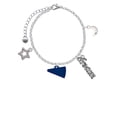 thumbnail image 2 of Delight Jewelry Acrylic 3/4" Navy Megaphone Silvertone Dream Big Charm Bracelet, 7.5+2" Extender, 2 of 4