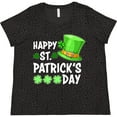 thumbnail image 3 of Inktastic Happy St. Patrick's Day Green Hat and Clovers Women's Plus Size T-Shirt, 3 of 5