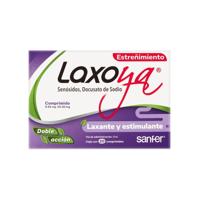 Laxoya Senósidos 8.60 mg / Ducosato de sodio 50.00 mg 20 pastillas comprimidas
