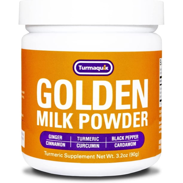 Organic Golden Milk Turmeric Powder Mix (90 Servings) + Superfood Blend of Ginger, Black Pepper